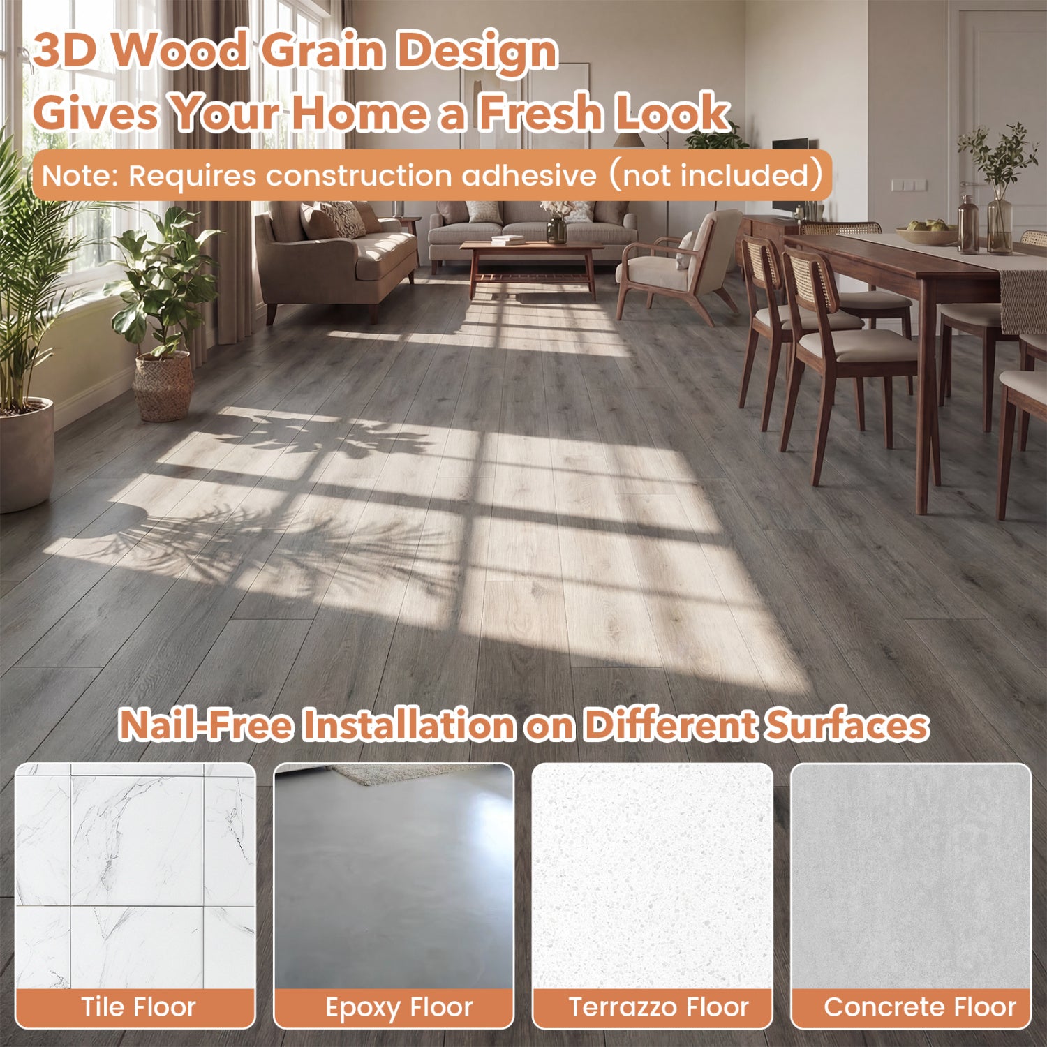 Vinyl Plank Flooring Floor Tile, Waterproof Decorative Fencing & Flooring at Gallery Canada