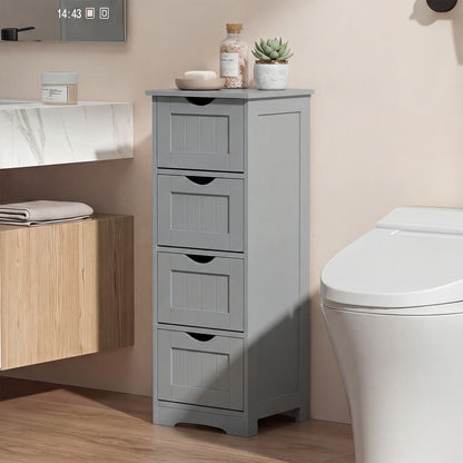 Wooden Free Standing Storage Side Organizer, Gray Floor Cabinets at Gallery Canada