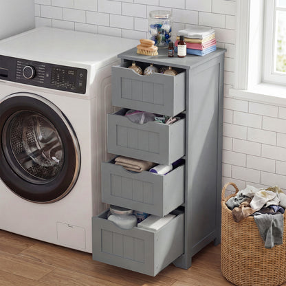 Wooden Free Standing Storage Side Organizer, Gray Floor Cabinets at Gallery Canada