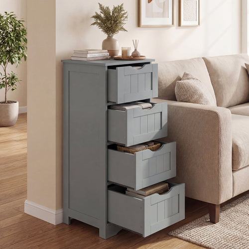 Wooden Free Standing Storage Side Organizer, Gray