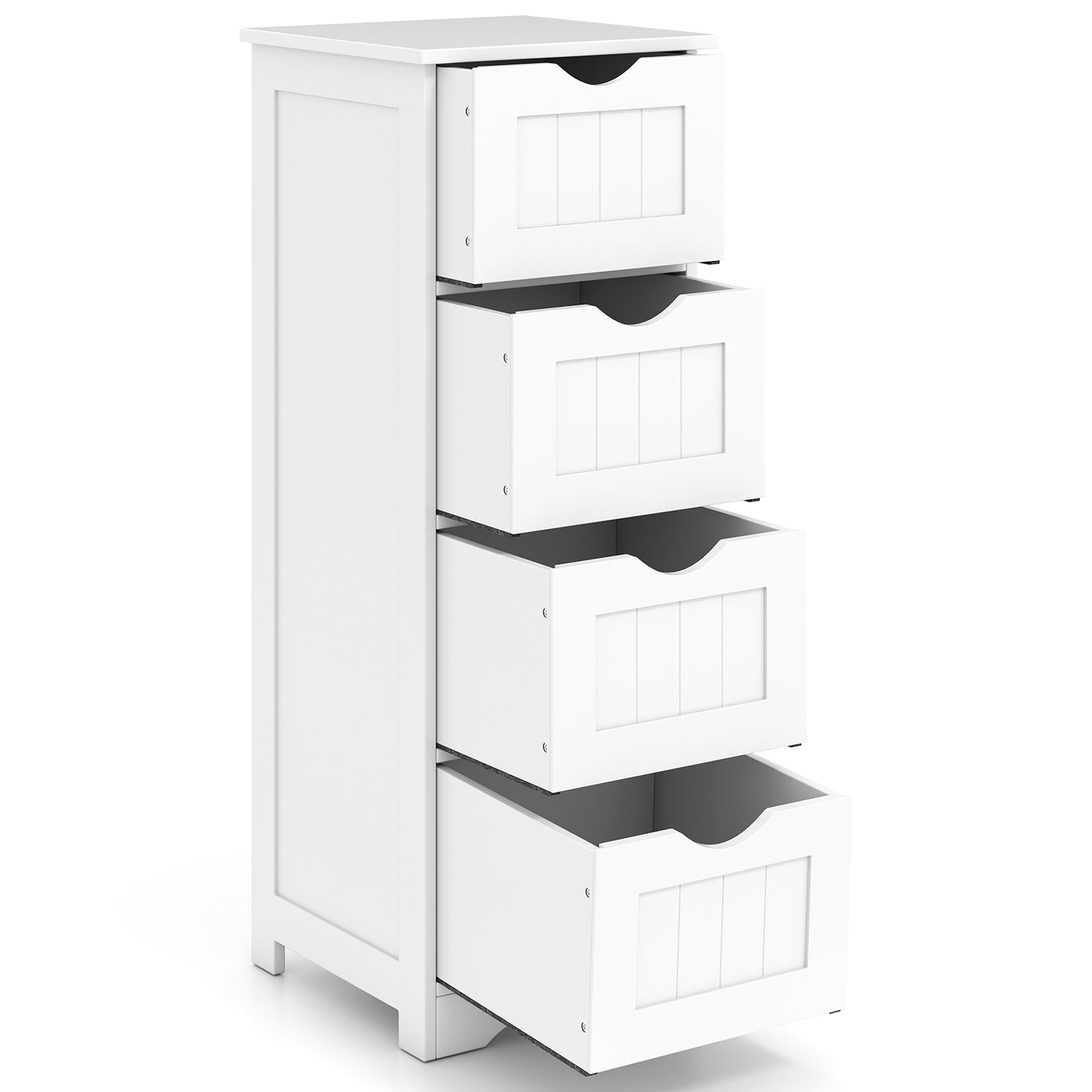 Wooden Free Standing Storage Organizer, White Floor Cabinets at Gallery Canada