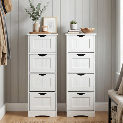 Wooden Free Standing Storage Organizer, White Floor Cabinets at Gallery Canada