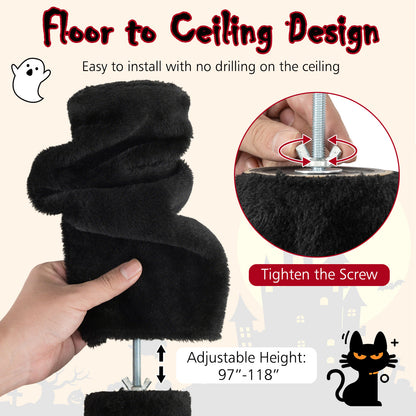 Gothic Cat Tree, 97-118 Inches, 5-Tier With Condo, Black, Red Cat Trees Condos & Scratchers at Gallery Canada