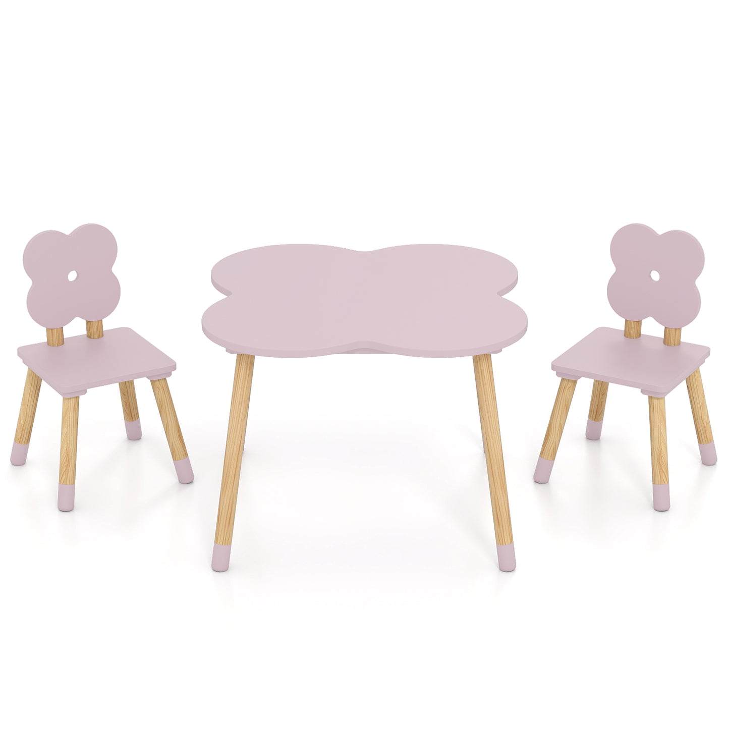 Kids Flower Table Set, Solid Pine Wood Legs, Pink Kids Table & Chair Sets at Gallery Canada