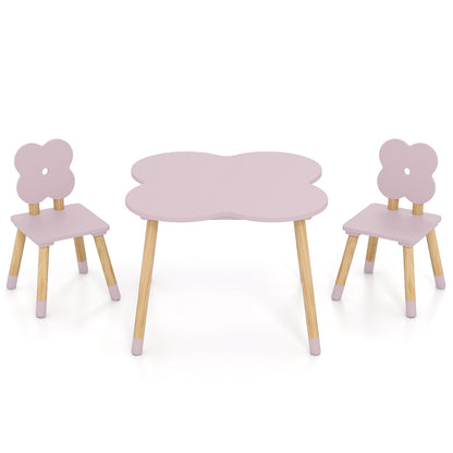 Kids Flower Table Set, Solid Pine Wood Legs, Pink Kids Table & Chair Sets at Gallery Canada