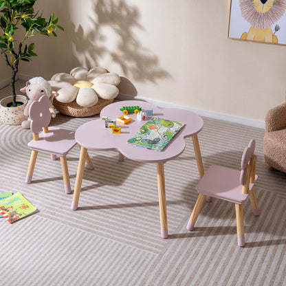 Kids Flower Table Set, Solid Pine Wood Legs, Pink Kids Table & Chair Sets at Gallery Canada
