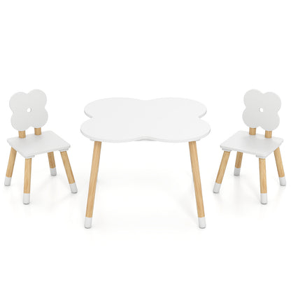 Kids Table Set, Flower-Shaped, Solid Pine Wood Legs, White Kids Table & Chair Sets at Gallery Canada