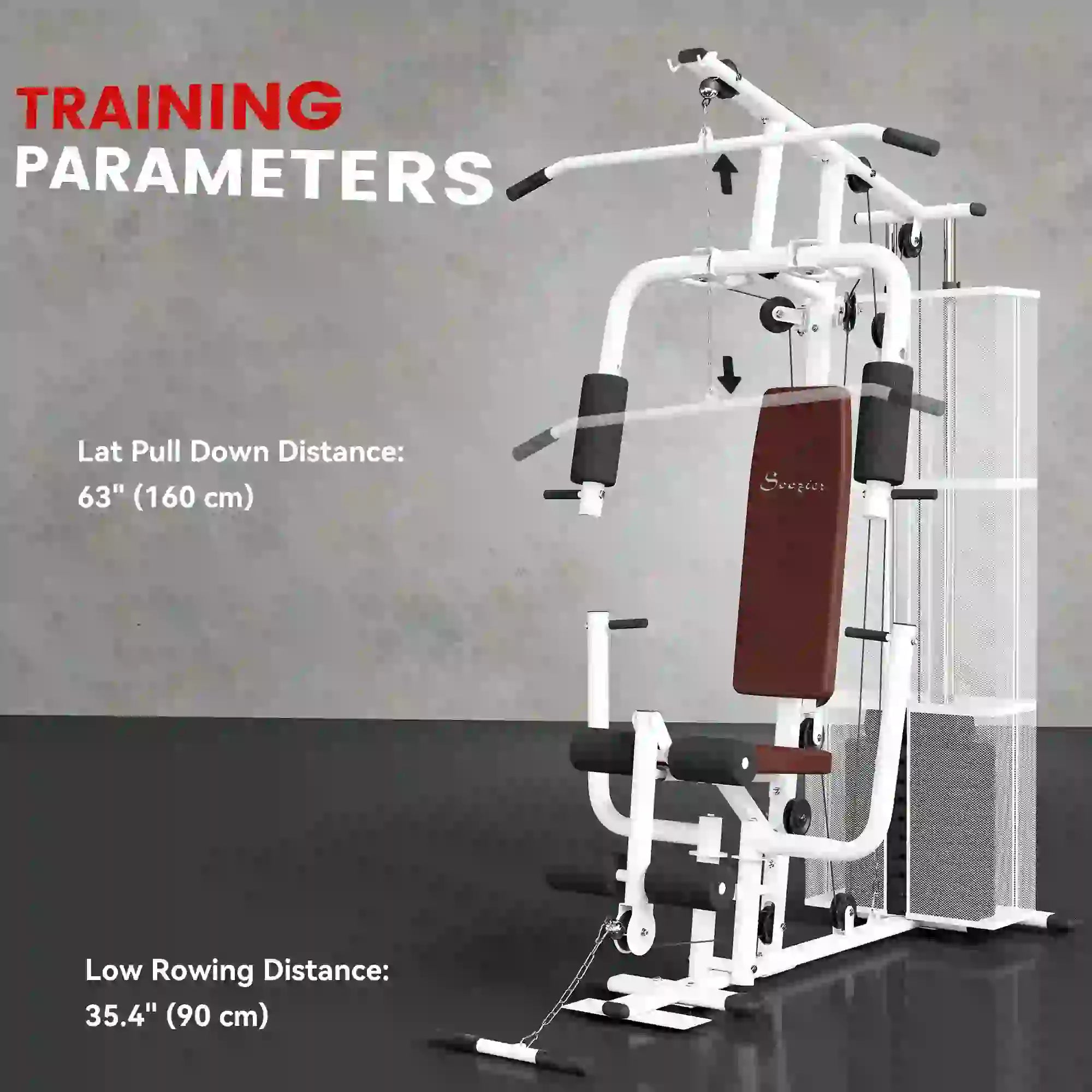 Multifunction Home Gym, 100Lbs Weight Stack, Lat Pulldown, Leg Extensions, White Power Towers at Gallery Canada