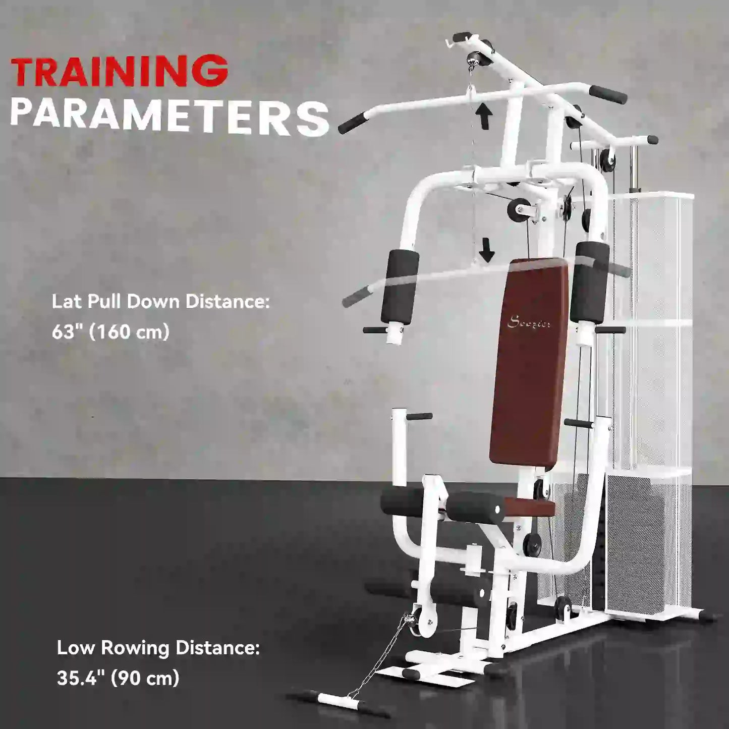 Multifunction Home Gym, 100Lbs Weight Stack, Lat Pulldown, Leg Extensions, White Power Towers at Gallery Canada