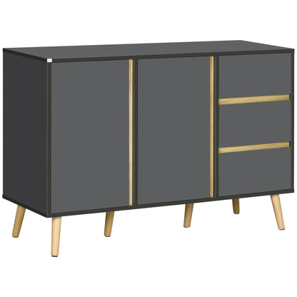 Sideboard Buffet Cabinet, Adjustable Shelves, Dark Grey Bar Cabinets at Gallery Canada