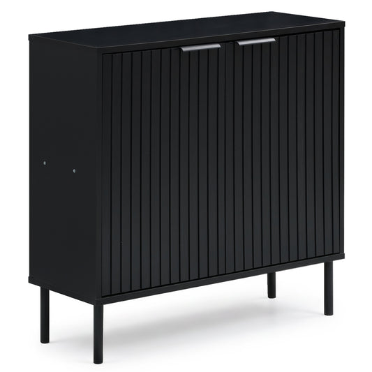Fluted Buffet Cabinet, 2-Door Sideboard, Black Sideboards Cabinets & Buffets Black at Gallery Canada