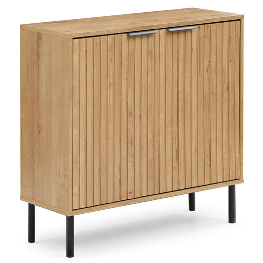 Fluted Buffet Cabinet, 2-Door Sideboard, Oak Sideboards Cabinets & Buffets Oak at Gallery Canada
