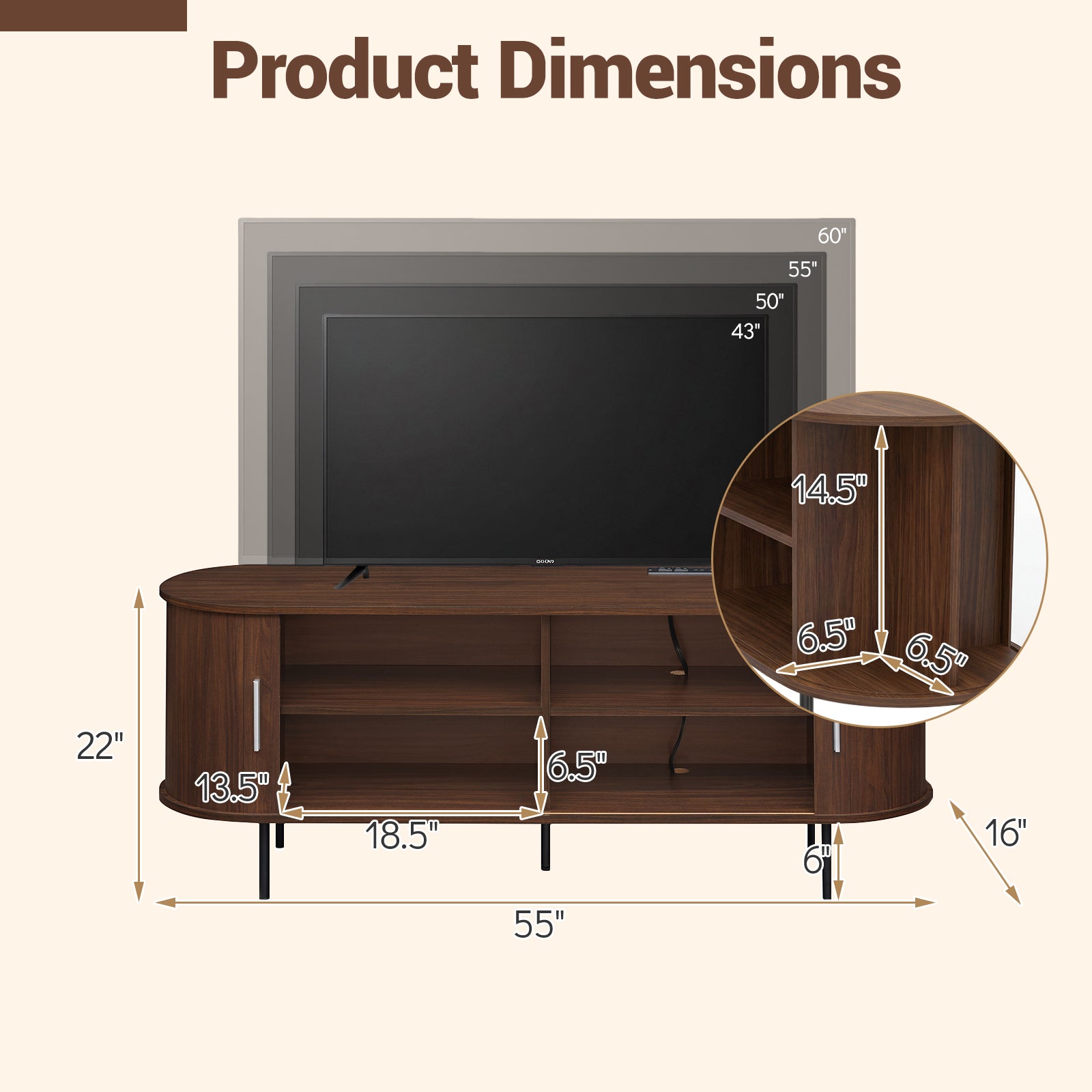 Fluted TV Stand, 60