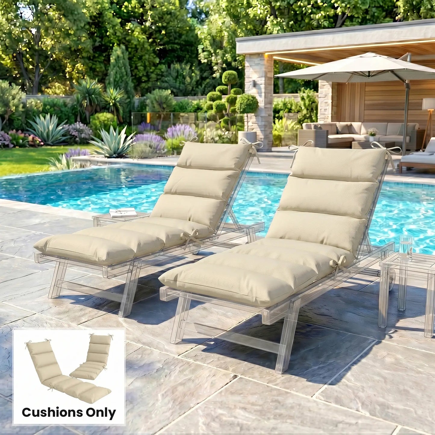 Outdoor Lounge Chair Cushion, Reversible, Zipper, Beige Patio Chair Cushions at Gallery Canada