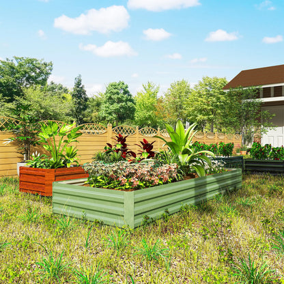 95" X 36" X 12" Galvanized Raised Garden Bed, Green Galvanized Planter Boxes at Gallery Canada