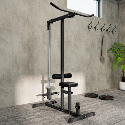 Lat Pull Down Machine, High Low Pulley Station, Adjustable Seat, Home Gym Power Towers at Gallery Canada