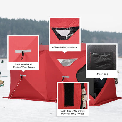 5-8 Person Pop-Up Ice Fishing Shelter, Portable Tent, Red Ice Fishing Tents at Gallery Canada