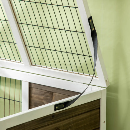 Rabbit Hutch Dual Height Bunny House, Slide Out Tray, White Coffee, White Rabbit Hutch at Gallery Canada