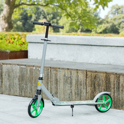 Kids Kick Scooter, Adjustable Height, Rear-Fender Brake, 200mm Wheel, Foldable, Green Scooters at Gallery Canada