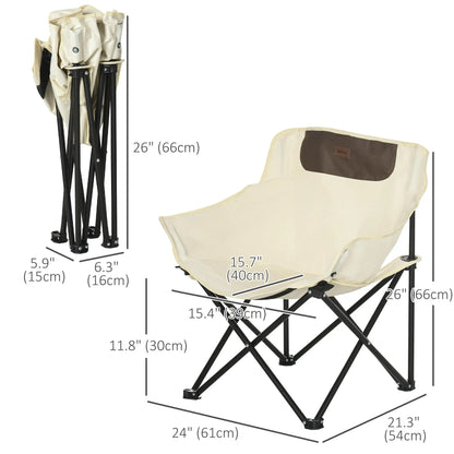 Portable Camping Chair, Lightweight Folding with Carry Bag, Side Pocket, White Picnic Tables & Camping Chairs at Gallery Canada