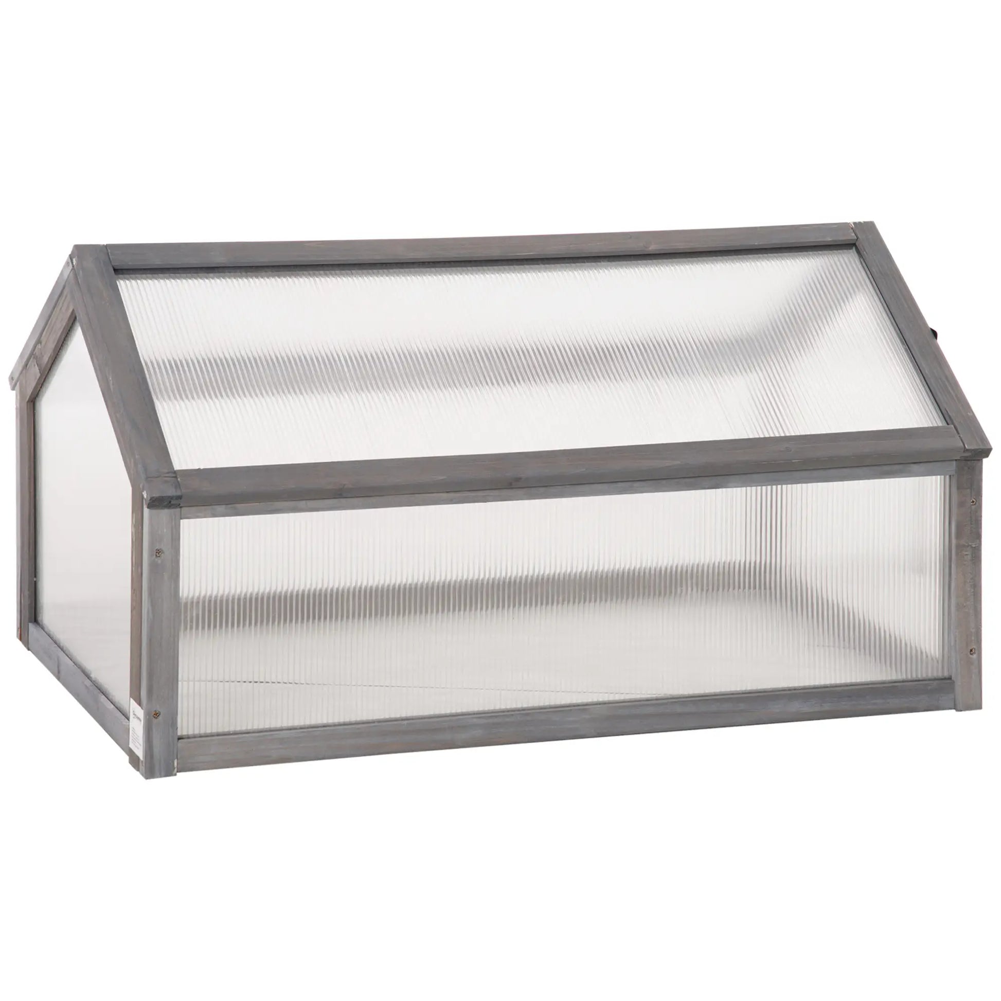 Portable Wooden Cold Frame Greenhouse, 35.5" x 20.5" x 19.5", Grey Raised Garden Beds Grey at Gallery Canada
