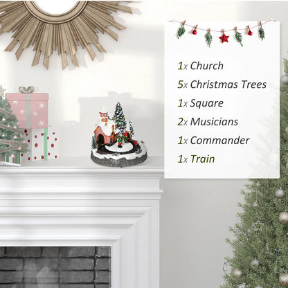 Desktop Christmas Village Houses, Rotating Train, Battery Operated, Multicolored Christmas Village Houses at Gallery Canada