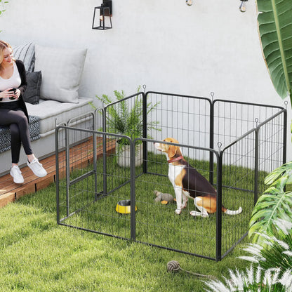 31.5" Portable Foldable Pet Playpen, 8 Panels with Door, Medium Dogs Houses, Kennels & Pens at Gallery Canada