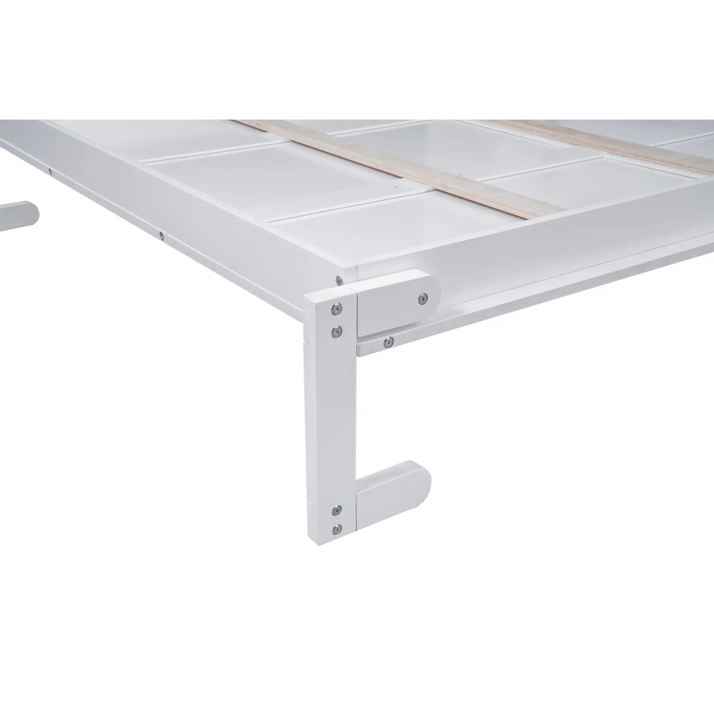 Murphy Bed with Shelves, LED Lights, 97.5" L x 84.5" W x 88.5" H, White Bed Frames at Gallery Canada