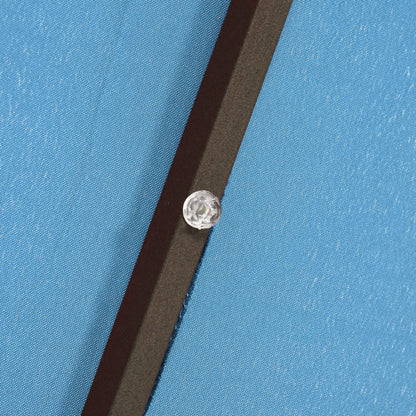 6.5x10ft Rectangle Solar Tilt Umbrella, Aluminum, LEDs, Turquoise Sun Umbrellas at Gallery Canada