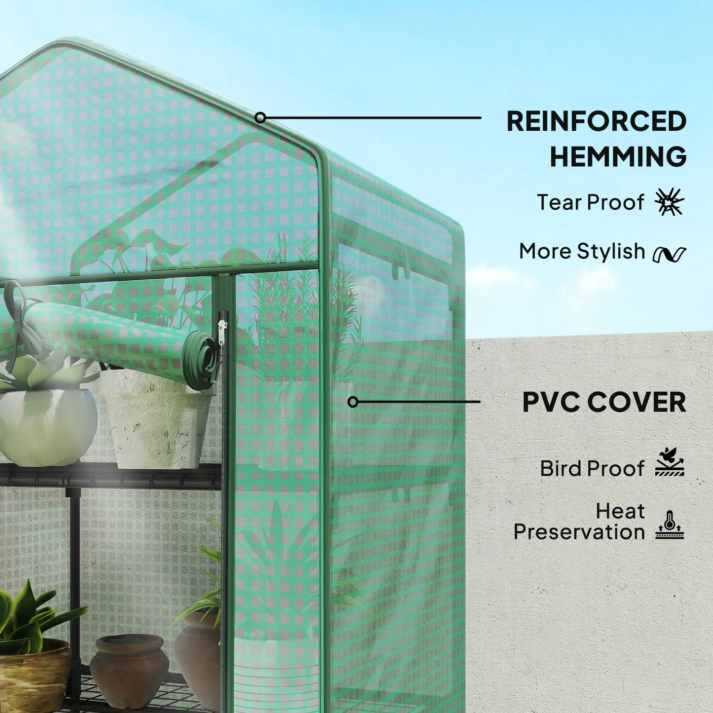 5 Tier Mini Greenhouse, Portable, Transparent, 27.25" x 19.25" x 76", Green Greenhouses at Gallery Canada