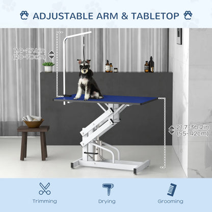 Adjustable Dog Grooming Table With Arm, Noose, Non-Slip, Blue Dog Grooming Tables at Gallery Canada