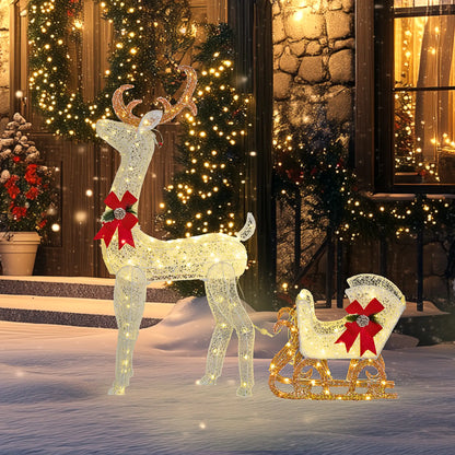 Lighted Deer Christmas Decor, 170 LED, Garden, White Christmas Deer Lights at Gallery Canada