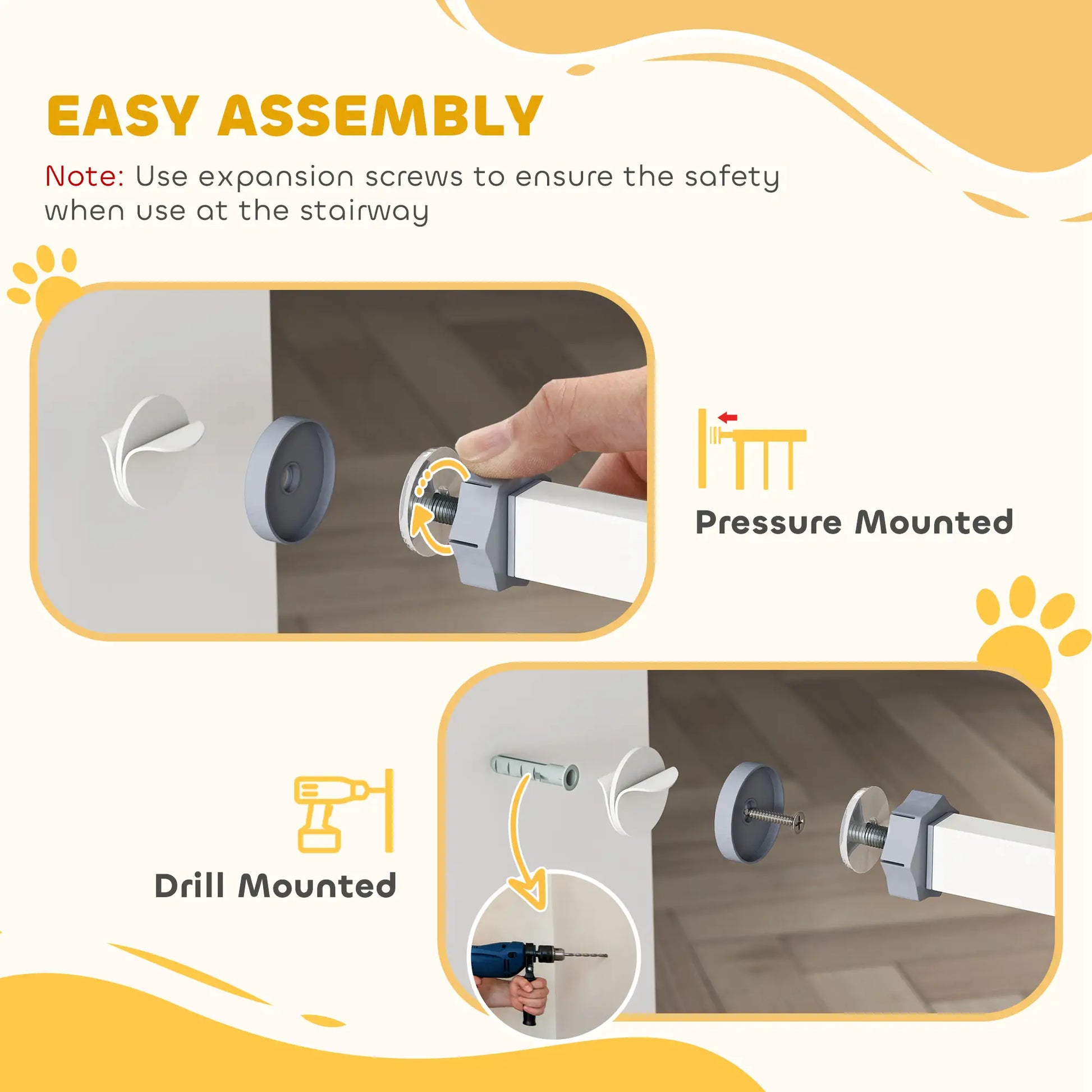 Extra Wide Pet Gate With Cat Door, Auto Closing, 29-32 Inch, White Houses, Kennels & Pens at Gallery Canada