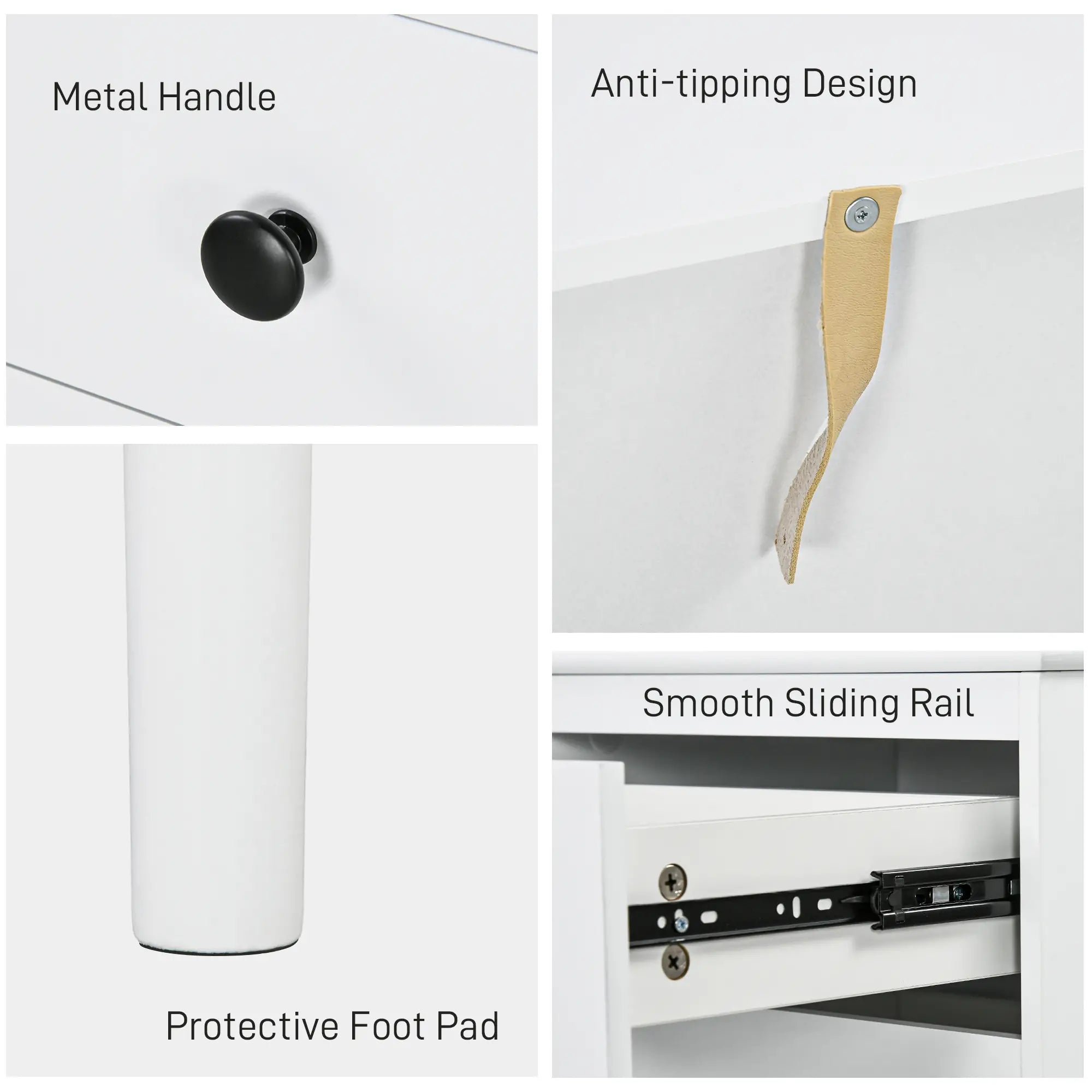 Two 3-Drawer Modern Bedside Tables, White Bedside Tables at Gallery Canada