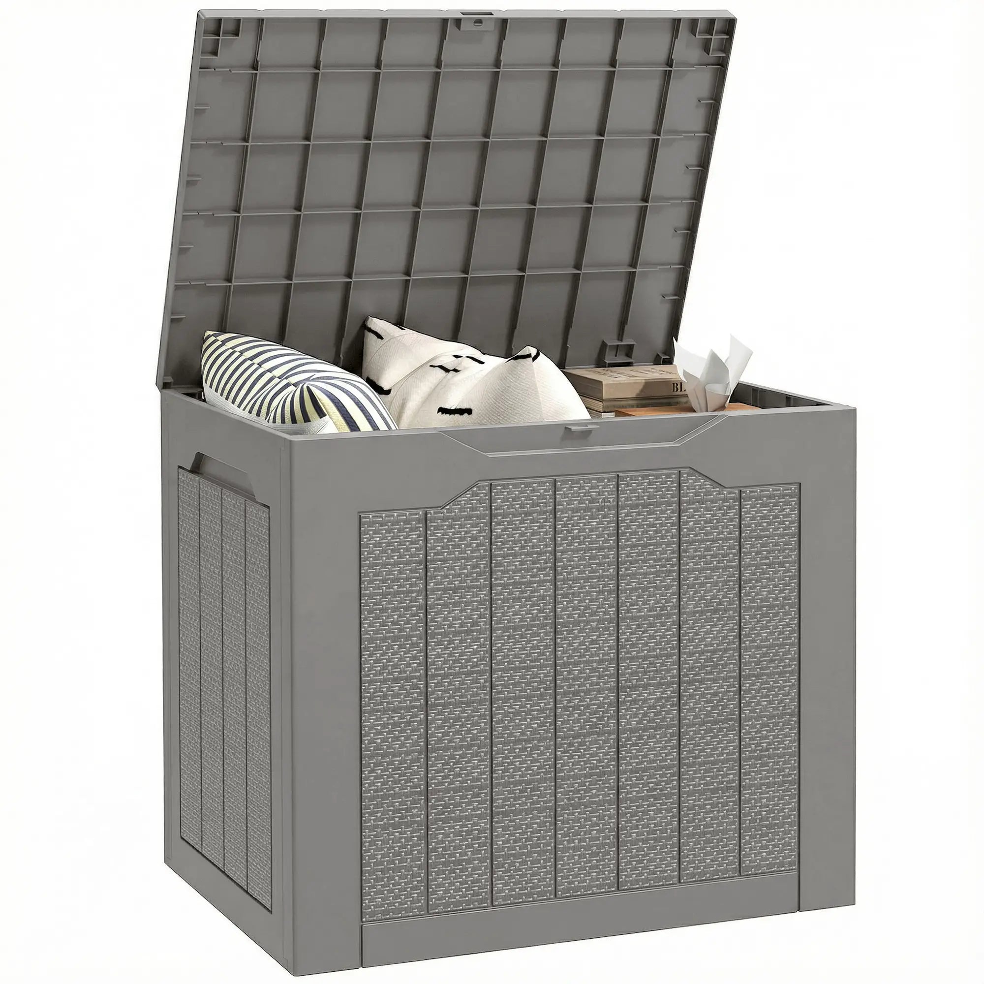 28 Gallon Deck Box, Resin Outdoor Storage With Handles, Waterproof UV Resistant Patio Storage Boxes at Gallery Canada