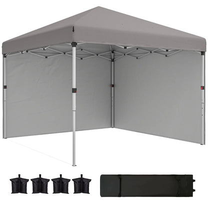 10' x 10' Pop Up Canopy, Sidewalls, Roller Bag, Adjustable Tent, Grey Pop Up Canopies at Gallery Canada