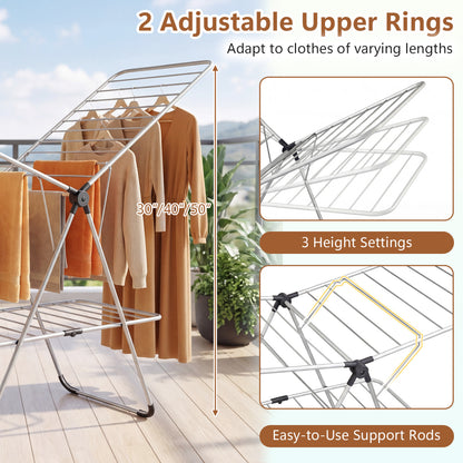 Foldable 2-Tier Heavy-Duty Aluminum Stainless Steel Clothes Drying Rack Drying Racks at Gallery Canada