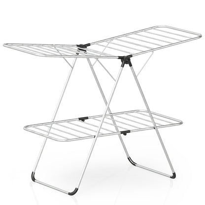 Foldable 2-Tier Heavy-Duty Aluminum Stainless Steel Clothes Drying Rack Drying Racks at Gallery Canada