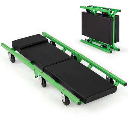 Creeper automobile pliable, roues pivotantes à 360°, 330 livres, vert