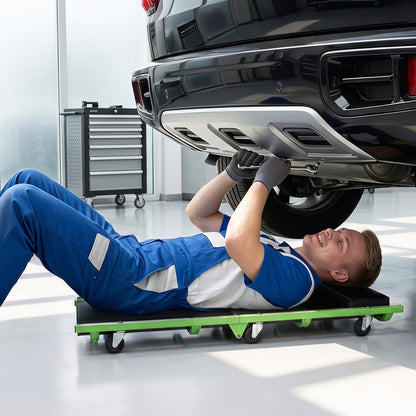 Creeper automobile pliable, roues pivotantes à 360°, 330 livres, vert