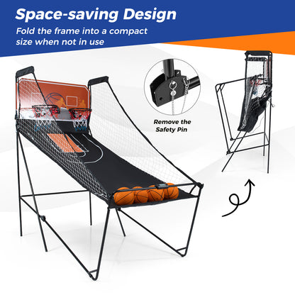 Foldable Basketball Arcade Game Kids Basketball Hoop Machine with 8 Exciting Playing Modes Game Room at Gallery Canada