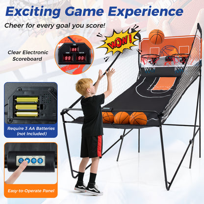 Foldable Basketball Arcade Game Kids Basketball Hoop Machine with 8 Exciting Playing Modes Game Room at Gallery Canada