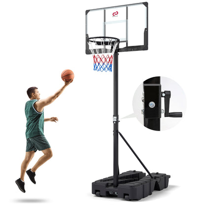 Foldable Basketball Hoop, 7.54-10 Ft Stepless Adjustable, PC Backboard, Black Sport Equipments at Gallery Canada