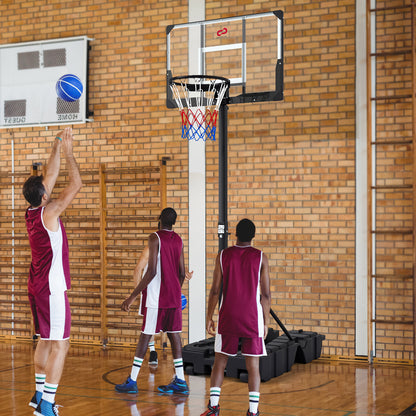 Foldable Basketball Hoop, 7.54-10 Ft Stepless Adjustable, PC Backboard, Black Sport Equipments at Gallery Canada