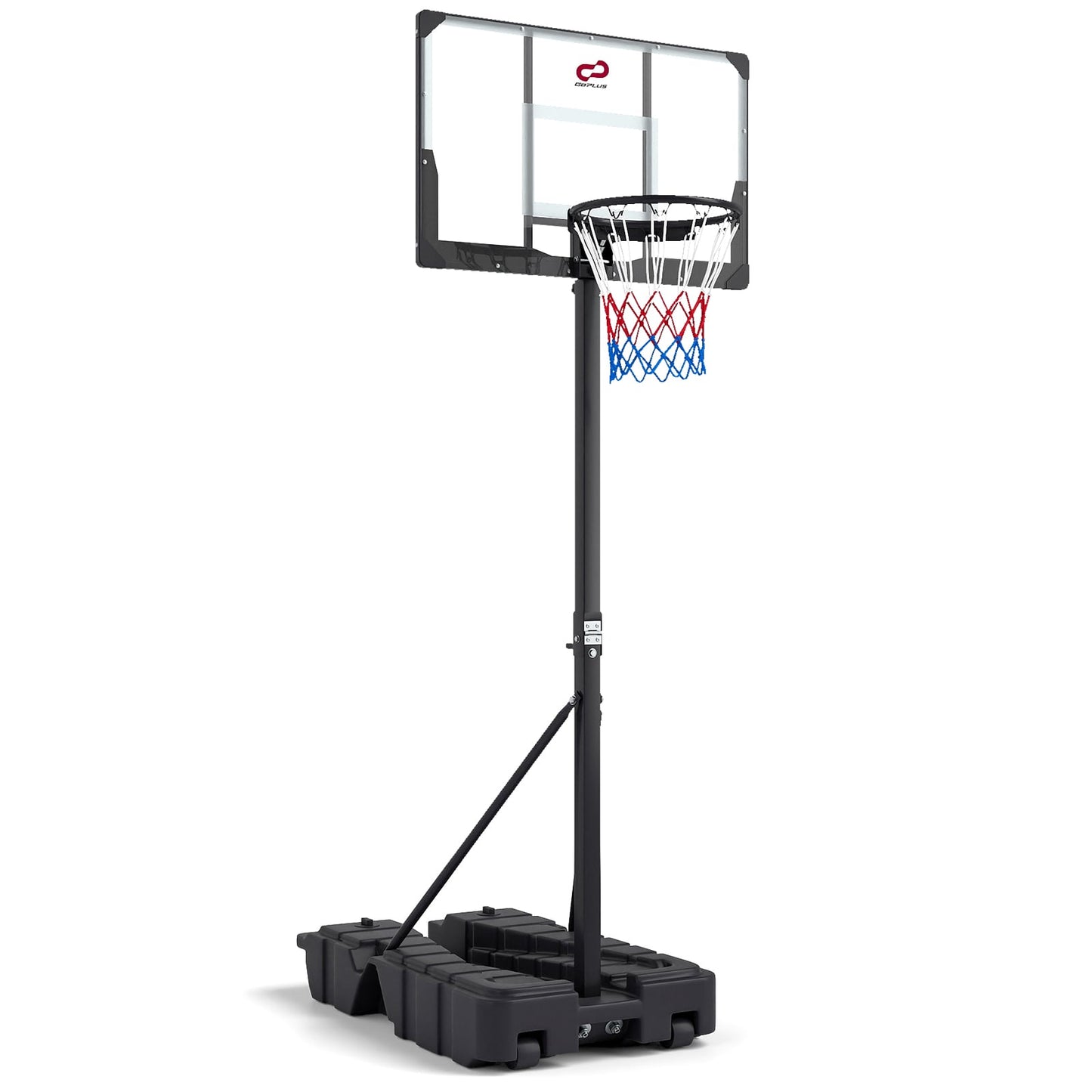 Foldable Basketball Hoop, 7.54-10 Ft Stepless Adjustable, PC Backboard, Black Sport Equipments at Gallery Canada