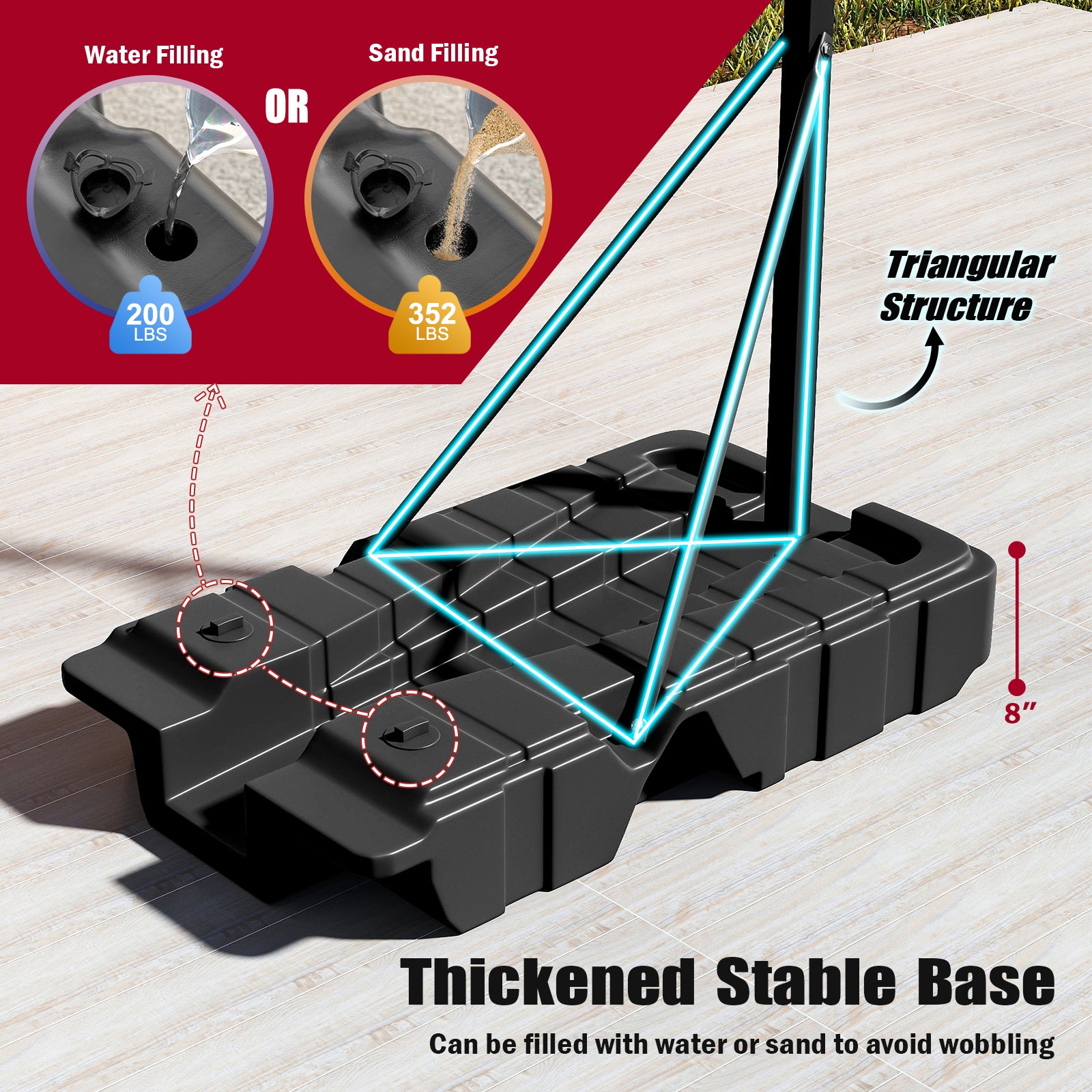 Foldable Basketball Hoop, 7.54-10 Ft Stepless Adjustable, PC Backboard, Black Sport Equipments at Gallery Canada