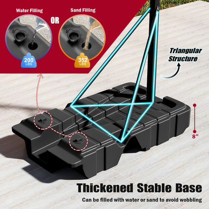 Foldable Basketball Hoop, 7.54-10 Ft Stepless Adjustable, PC Backboard, Black Sport Equipments at Gallery Canada