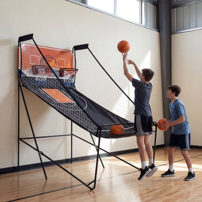 Foldable Basketball Arcade Game Kids Basketball Hoop Machine with 8 Exciting Playing Modes Game Room at Gallery Canada