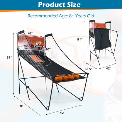 Foldable Basketball Arcade Game Kids Basketball Hoop Machine with 8 Exciting Playing Modes Game Room at Gallery Canada