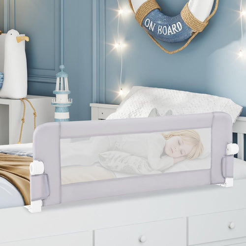 Foldable Bed Rail Baby Bed Guard, Light Gray